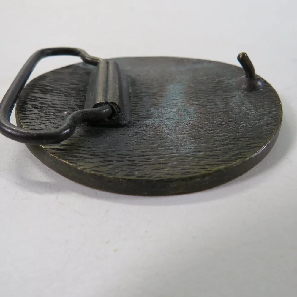 Vintage Round Metal Brass Buckle 2.5